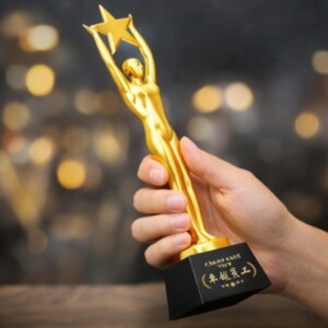 Golden bold Human Figure Trophy - RSN11