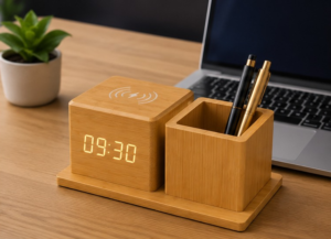 bold 3in1 Bamboo Wireless Charging Hub